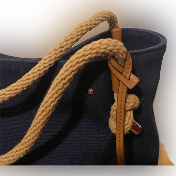 MICHAEL KORS Marina💙Navy Blue💙Large Canvas Tote with Rope Straps/Like New - Picture 10 of 13